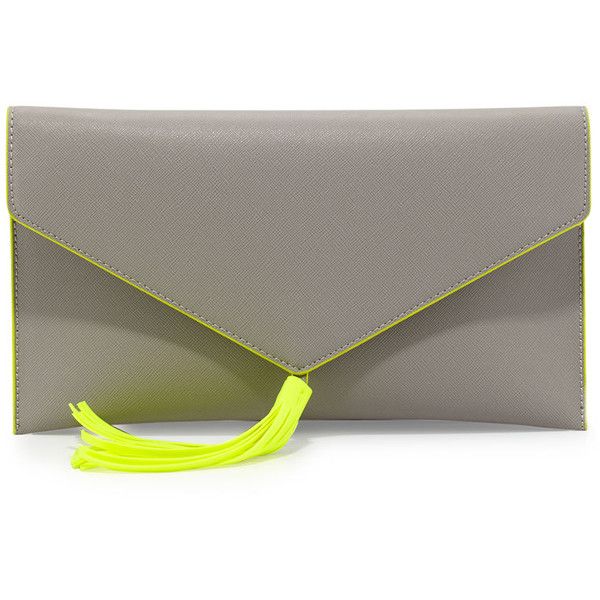 Neiman Marcus Neon Contrast Envelope Clutch Bag | Envelope clutch .