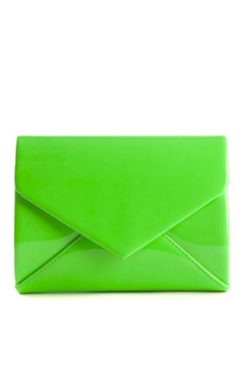 Cicely Neon Green Envelope Clutch Bag at ikrush | Clutch bag .