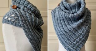 Beginner Button Wrap Scarf Crochet Cowl Pattern Easy Scarf - Et