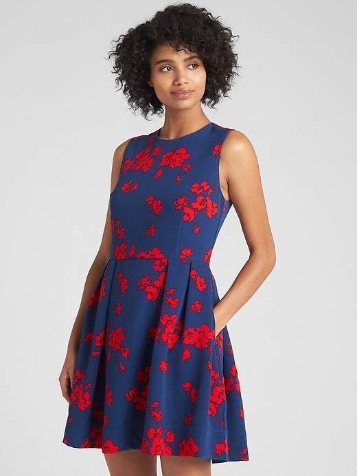 Gap Fit and Flare Floral Print Circle Dress | Business casual .