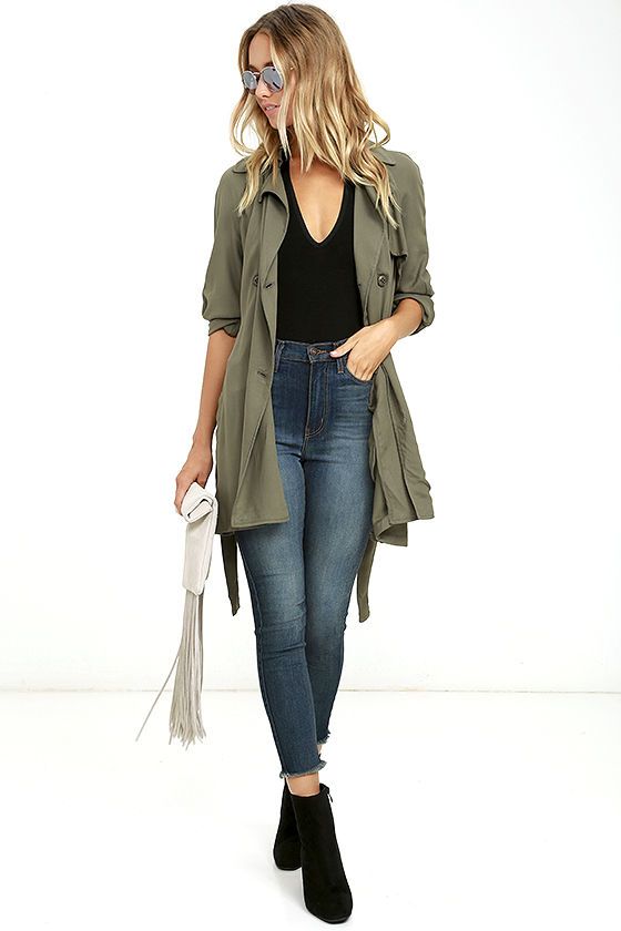 Olive & Oak Kennedy Olive Green Trench Coat | Fashion, Fall .