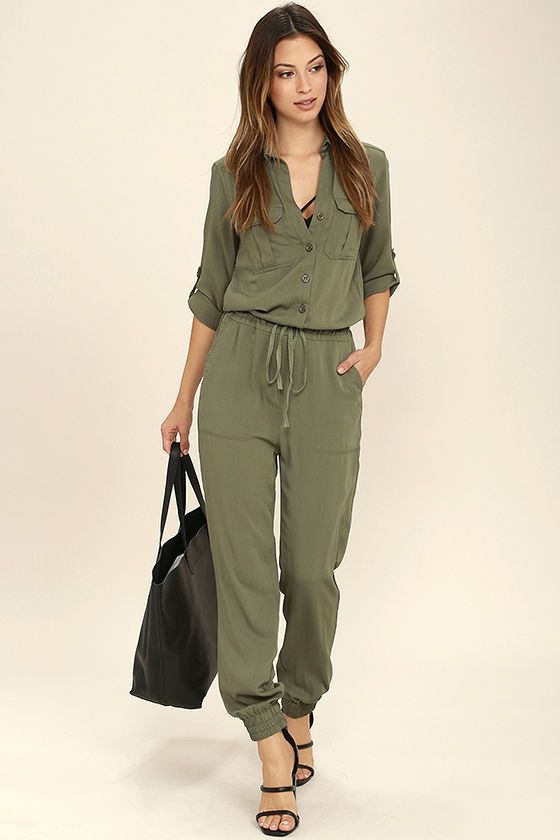Sensible Solution Olive Green Jumpsuit | Jumpsuit outfit casual .