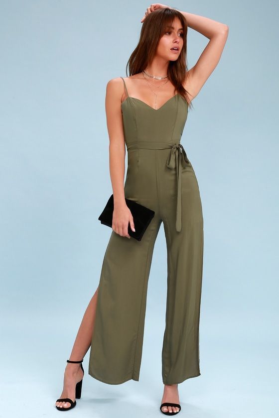 WINNING CHIC OLIVE GREEN JUMPSUIT | Petite Looloo | Olive green .