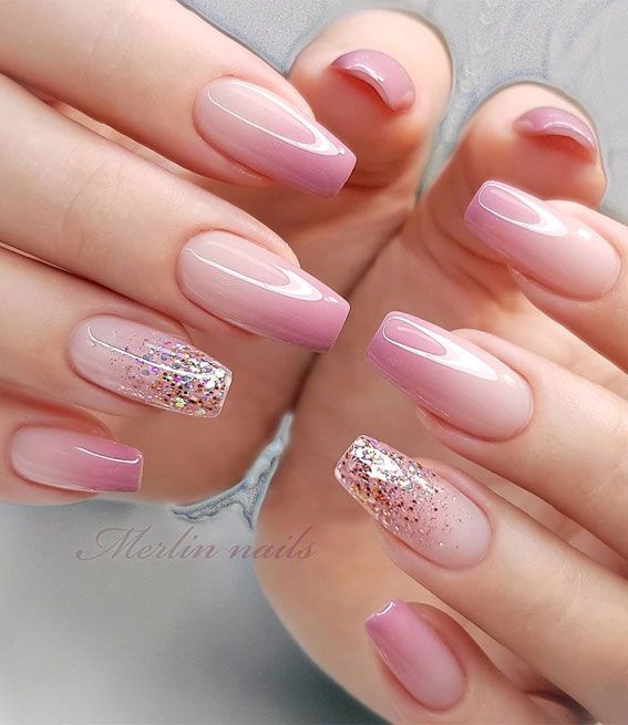 acrylic nails | Nail art, Pink ombre nails, Nail desig