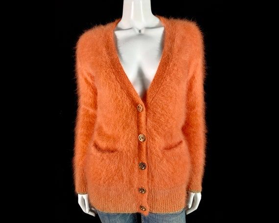 68% Angora Fuzzy JUICY COTURE Orange Cardigan Sweater - Etsy .