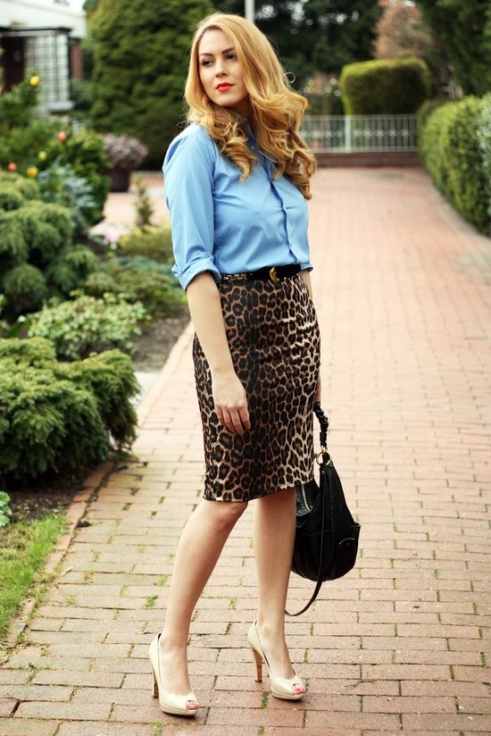 4 New Ways to Style a Pencil Skirt This Season | Leopard pencil .