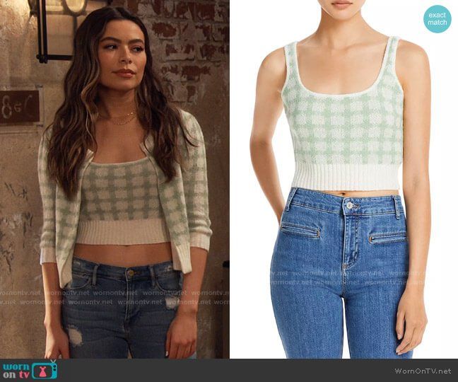 Carly's green checked cardigan and crop top set on iCarly | Crop .