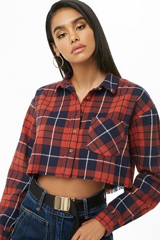 Outfits With Checked Crop Tops 