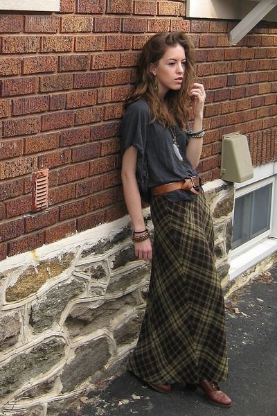 Oh freedom is mine and I know how I feel... | Long plaid skirt .