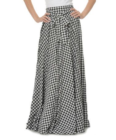 Aboutnes Black & White Check Maxi Skirt | Skirt outfits, Casual .