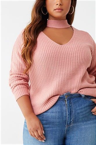Forever 21 Plus Size Cutout Sweater , Rose | Cutout sweater, Work .