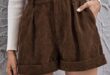 SHEIN Cuffed Cord Shorts | Corduroy shorts, Shorts with pockets .