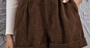 SHEIN Cuffed Cord Shorts | Corduroy shorts, Shorts with pockets .