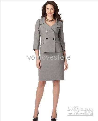 Double Breasted Women's Skirt Suit with 3/4 length sleeve | Suits .