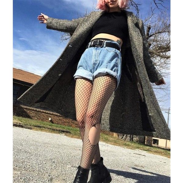 22 Grunge Outfits ideas with Fishnet Tights ❤ liked on Polyvore .