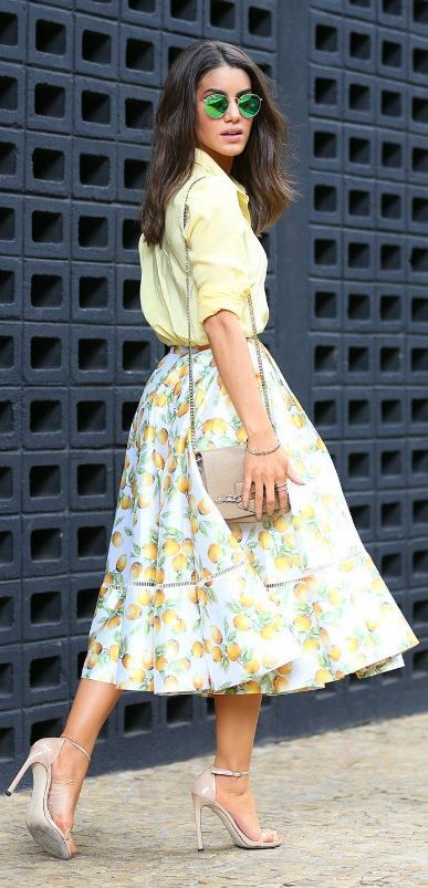 Outfits With Fruit Printed  Skirts