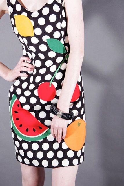 VPOD: Vintage 1990s Moschino Fruit Print Dress | Fruit print .