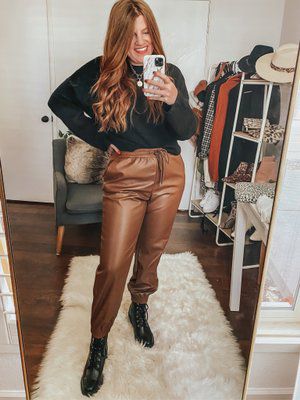 Shop this pic from @littleredfashionhood | Faux leather pants .