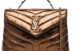 Saint Laurent metallic bronze lou lou quilted leather shoulder bag .