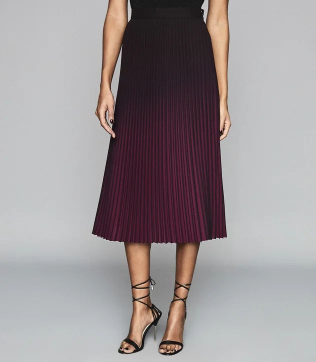 Marlie Berry Ombre Pleated Midi Skirt – REISS | Womens skirt, High .