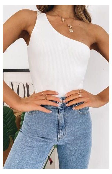 Late Night One Shoulder Bodysuit White #one #shoulder #bodysuit .