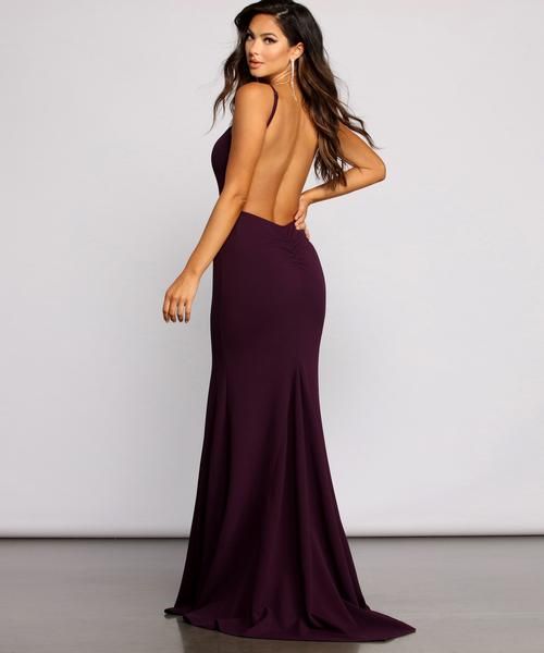 Cara Formal Crepe Open Back Dress | Formal dresses short, Formal .