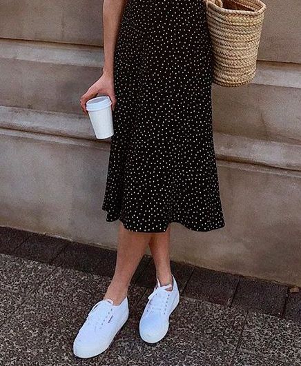 These Are the Best Shoes to Wear With a Midi Skirt | Polka dot .