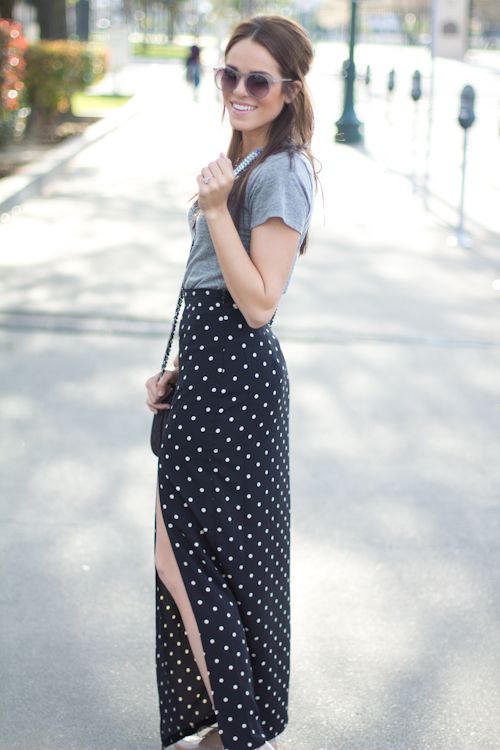 polka dot maxi skirt | Fashion, Style, Style inspirati