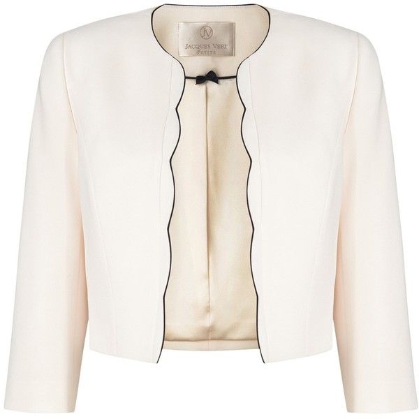 Jacques Vert Petite Scallop Edge Jacket, Cream | Jacques vert .