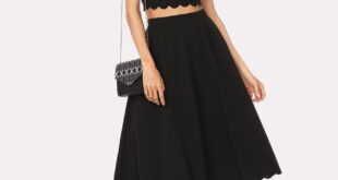 SHEIN Scallop Trim Bra Top And Skirt Set | Simple outfits, Skirt .