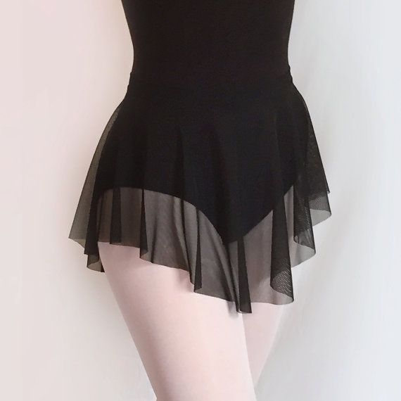 Dance Skirt Sheer Black Stretch MESH Ballet Skirt SAB - Etsy .