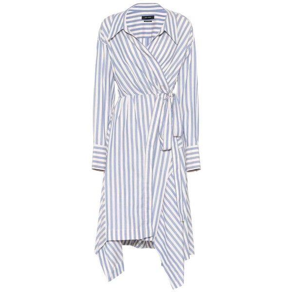 Isabel Marant Mila Striped Cotton Wrap Dress (€790) ❤ liked on .
