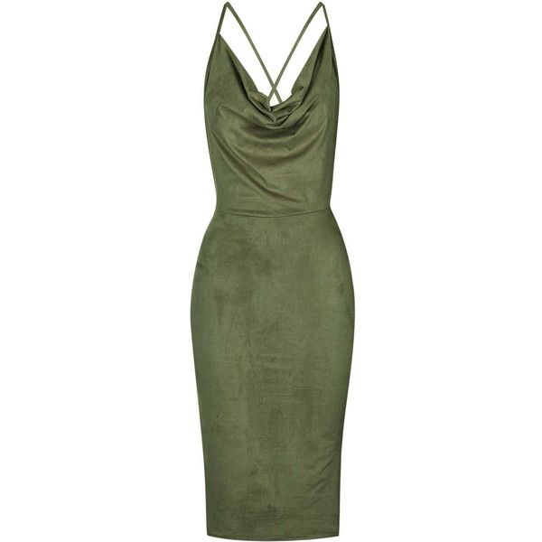 Faux Suede Cowl Neck Dress by Rare | Rare dress, Short green dress .