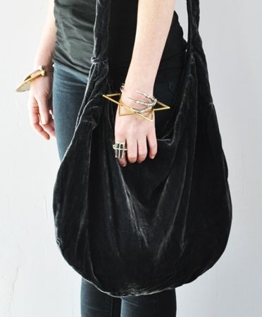 Something Else Large Velvet Moon Bag | Velvet bag, Fashion, Ba