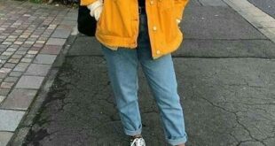 Cute bright yellow jacket over casual outfit. | Fashion outfits .