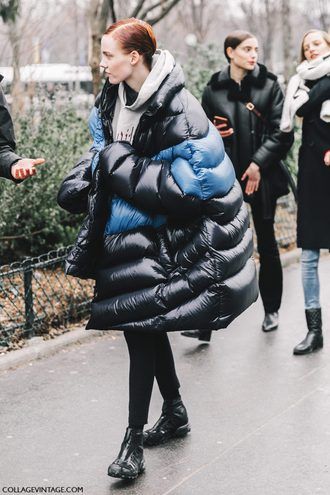 jacket tumblr fashion week 2017 streetstyle puffer jacket .