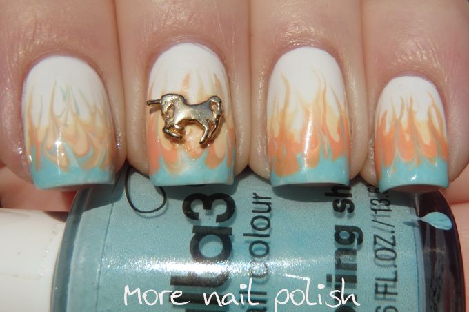 This Unicorn dances on Pastel Flames ~ More Nail Polish | Nails .
