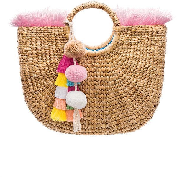 JADEtribe Round Fringe Tote ($165) ❤ liked on Polyvore featuring .