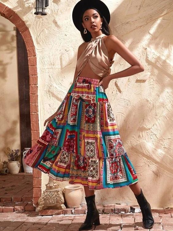 How to Wear Patchwork Skirts? 34 Outfit Ideas | Skirt outfits .