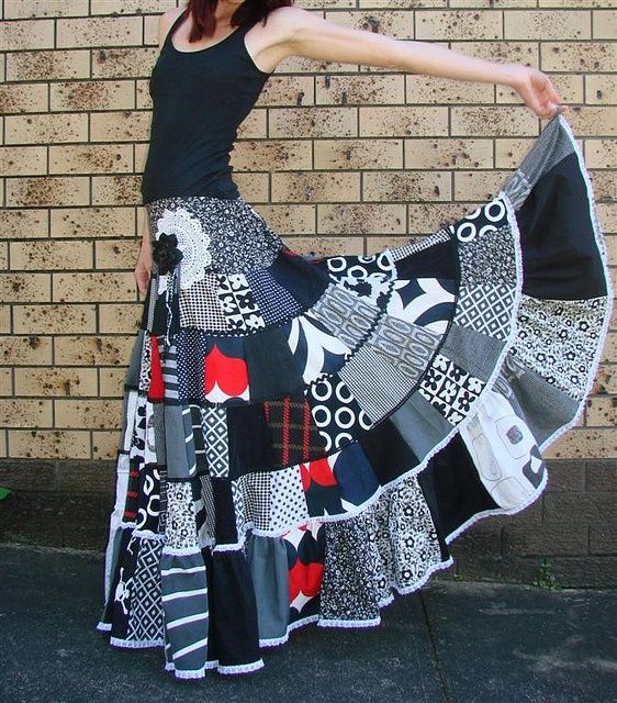 Patchwork skirt! | Quilt ideas | Pinterest | Refashion clothes .