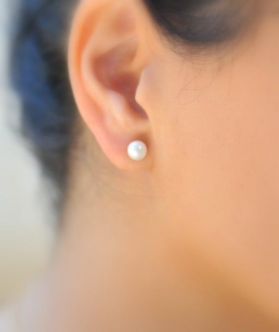 Pearl Stud Earrings Tiny Pearl Studs Small Pearl Earring AAA .