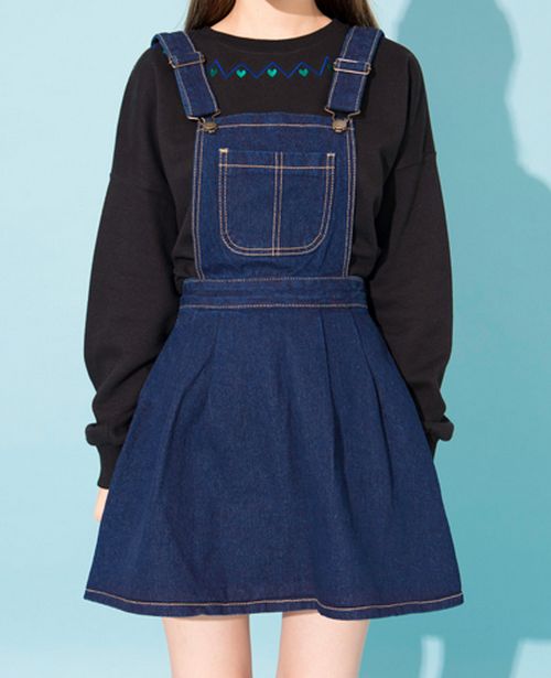 Mixxmix] Denim Dress Overalls | Latest Korean Fashion | K-pop .