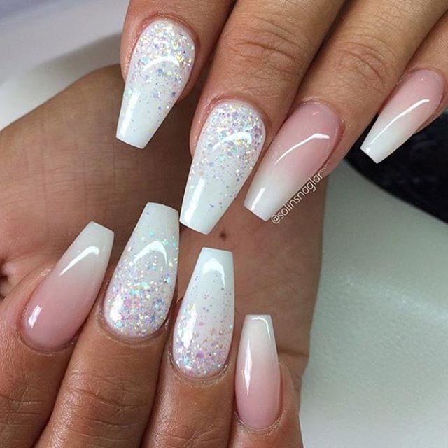 French Ombre & glitter @solinsnaglar #hudabeauty” | Elegant bridal .