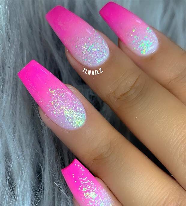 21 Ways to Wear Pink and White Ombre Nails - StayGlam | Pink gel .