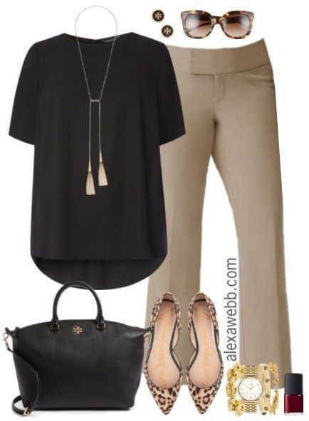 Plus Size Beige Work Pants Outfits | Work outfits women, Fashion .