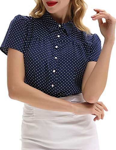 Women's Plus Size Blouse Office Work Shirt Polka Dot Casual Blouse .