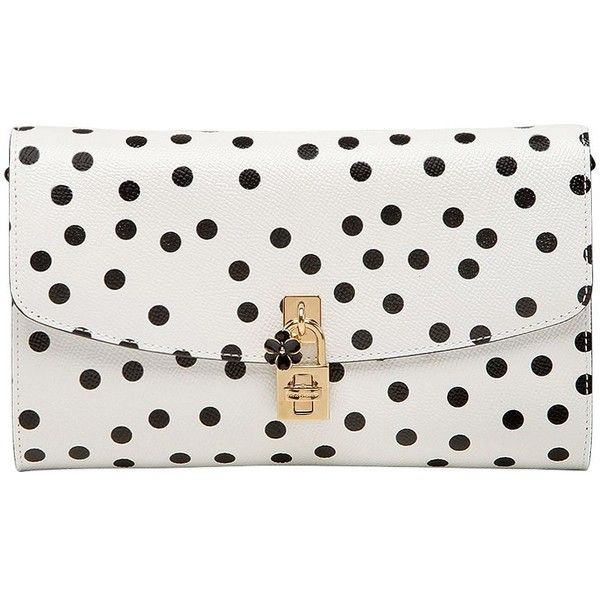 Dolce & Gabbana Women Dolce Polka Dot Dauphine Leather Clutch .