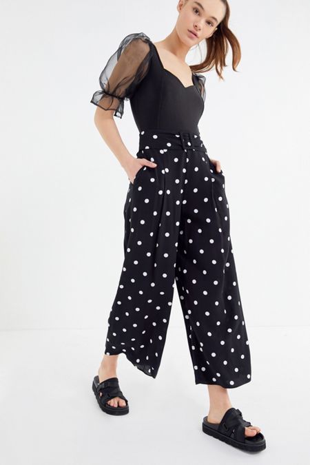 UO Coco Polka Dot Belted Culotte Pant | Polka dot pants, Clothes .