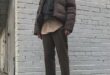brown outfit | Winter outfits men, Puffer jacket outfit .