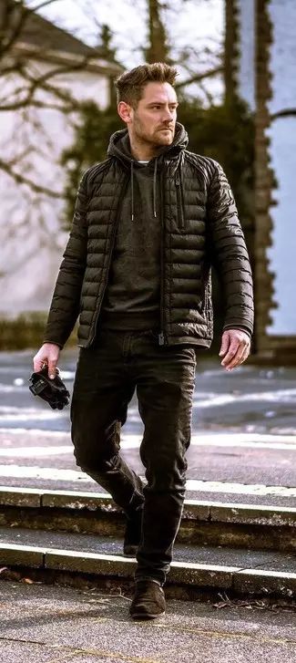 How to Wear a Black Puffer Jacket For Men (27 looks & outfits .